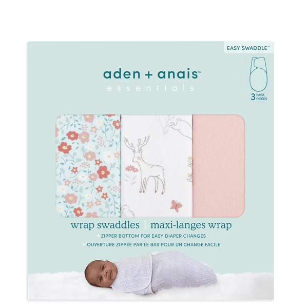 Aden + Anais™ Essential S Easy Swaddle™ Wrap-around Pucksack 3-pack Sprookje Flower 5 Aden + Anais™ Essential S Easy Swaddle™ Wrap-around Pucksack 3-pack Sprookje Flower - Afbeelding 5