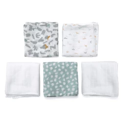 Aden + Anais™ Essential S Katoenen Mousseline Doekjes 5-pack Alpha Bet Animals 60 X 60 Cm -Babyverzorging Deals aden anais essential s katoenen mousseline doekjes 5 pack alpha bet animals 60 x 60 cm a383647 4