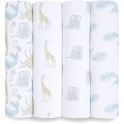 Aden + Anais™ Essential S Pucktuch Natural History 4-pack