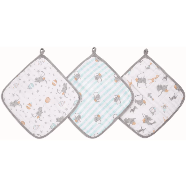 Aden ® Disney Washandje Dumbo Nieuwe Hoogtes 3-pack 2 Aden ® Disney Washandje Dumbo Nieuwe Hoogtes 3-pack - Afbeelding 2
