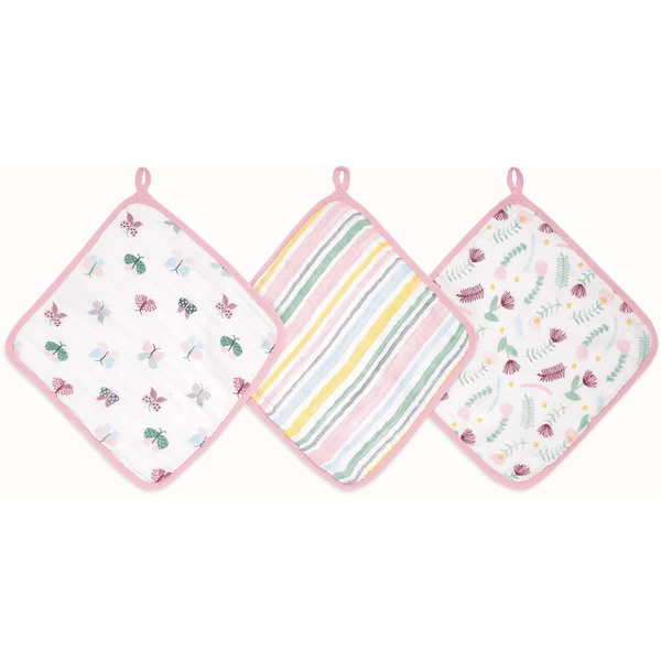 Aden ® Disney Washandje Floral Fauna 3-pack 1 Aden ® Disney Washandje Floral Fauna 3-pack