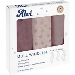 Alvi ® Gaasluiers 3-pack Krullende Stippen 80 X 80 Cm