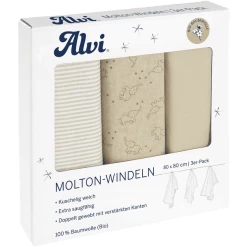 Alvi ® Molton Luiers 3-pack Starfant 80 X 80 Cm