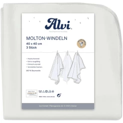 Alvi ® Molton Luiers 3-pack Wit 40 X 40 Cm