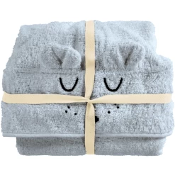 Alvi ® Zwemponcho Gezichten Blauw 60 X 60 Cm