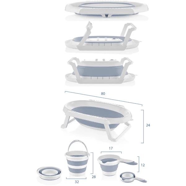 BabyJem Badset Opvouwbaar 3-delig, Blauw 5 BabyJem Badset Opvouwbaar 3-delig, Blauw - Afbeelding 5