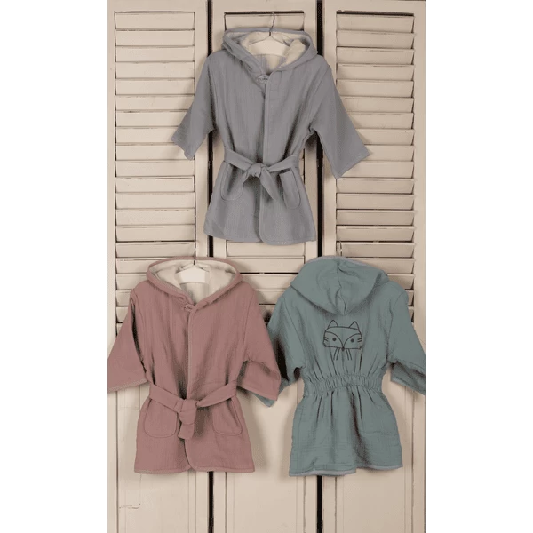 Be Be 's Collection Mousseline Badjas Groen 2 Be Be 's Collection Mousseline Badjas Groen - Afbeelding 2