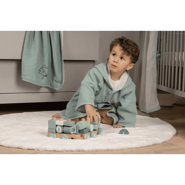 Be Be 's Collection Mousseline Badjas Groen 4 Be Be 's Collection Mousseline Badjas Groen - Afbeelding 4