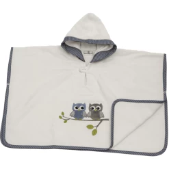 Be Be 's Collection Poncho Met Capuchon Uilen Blauw