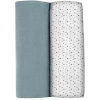 BEABA ® Set Van 2 Burp Cloths Baltic Blue/Dots 120 X 120 Cm
