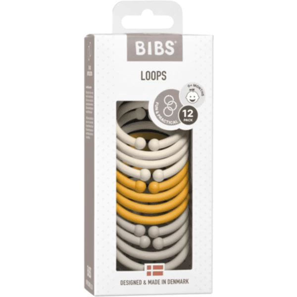 BIBS Loops Ivory/Honey Bee/Sand 12 Stuks 4 BIBS Loops Ivory/Honey Bee/Sand 12 Stuks - Afbeelding 4