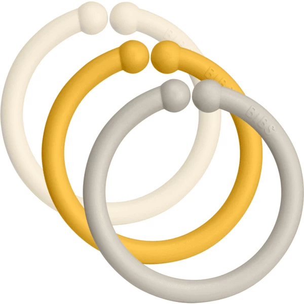 BIBS Loops Ivory/Honey Bee/Sand 12 Stuks 5 BIBS Loops Ivory/Honey Bee/Sand 12 Stuks - Afbeelding 5
