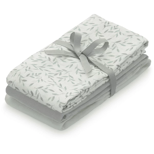Cam Cam Copenhagen Gaasdoek 3-pack Green Leaves Grijs Groen 3 Cam Cam Copenhagen Gaasdoek 3-pack Green Leaves Grijs Groen - Afbeelding 3