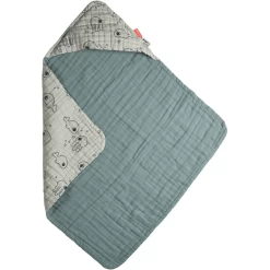 Done By Deer ™ Badhanddoek Met Kap Blauw