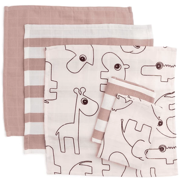 Done By Deer ™ Washandje 5-pack Hert Friends Roze 2 Done By Deer ™ Washandje 5-pack Hert Friends Roze - Afbeelding 2