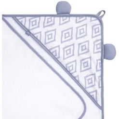 Emma & Noah Hooded Handdoek Ruitje Blauw 80 X 80 Cm -Babyverzorging Deals emma amp noah hooded handdoek ruitje blauw 80 x 80 cm a297455 3