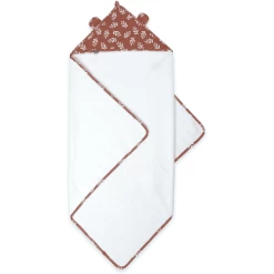 Emma & Noah Hooded Towel Floral Mocca -Babyverzorging Deals emma amp noah hooded towel floral mocca a347615 2