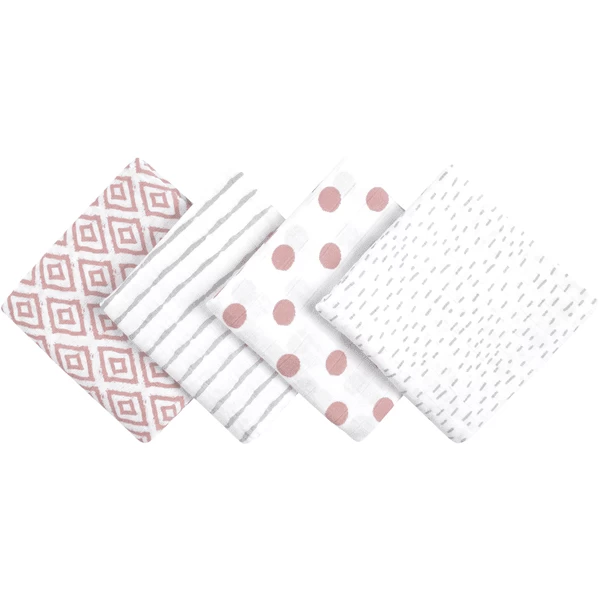 Emma & Noah Hydrofiele Doeken 4 Stuks Roze 80 X 80 Cm 2 Emma & Noah Hydrofiele Doeken 4 Stuks Roze 80 X 80 Cm - Afbeelding 2