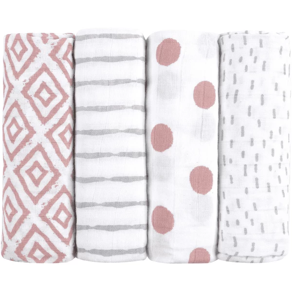 Emma & Noah Hydrofiele Doeken 4 Stuks Roze 80 X 80 Cm 3 Emma & Noah Hydrofiele Doeken 4 Stuks Roze 80 X 80 Cm - Afbeelding 3