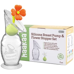 Haakaa® Borstkolf Met Zuigvoet 100ml Incl. Bloemdop In Orange -Babyverzorging Deals haakaa borstkolf met zuigvoet 100ml incl bloemdop in orange a354629 2