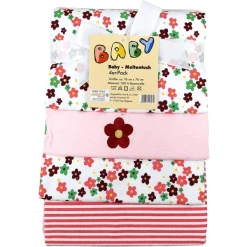 HÜTTE & CO Molleton Sjaals 4 Pakjes Bloemen -Babyverzorging Deals huette amp co molleton sjaals 4 pakjes bloemen a301890 2