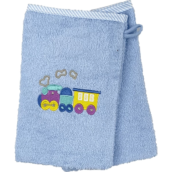 HÜTTE & CO Washandje 2-pack Spoorweg Lichtblauw 1 HÜTTE & CO Washandje 2-pack Spoorweg Lichtblauw