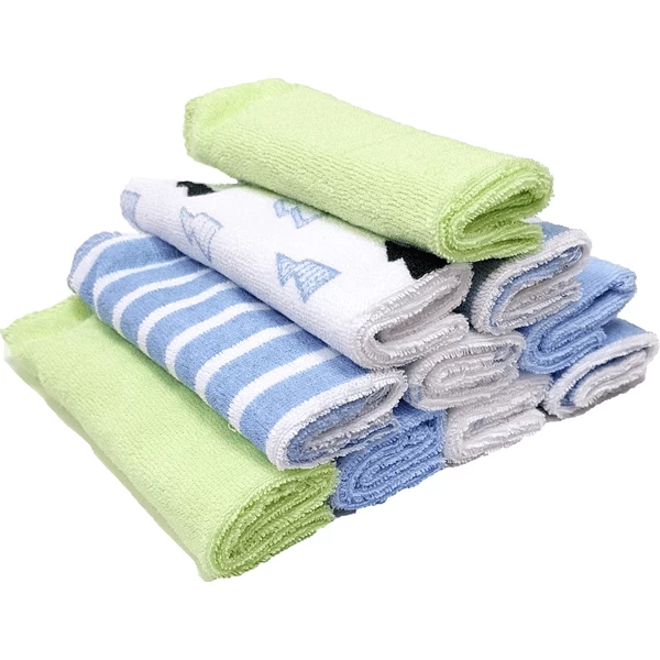 HÜTTE & CO Washandjes 10 Pakjes Blauw 2 HÜTTE & CO Washandjes 10 Pakjes Blauw - Afbeelding 2