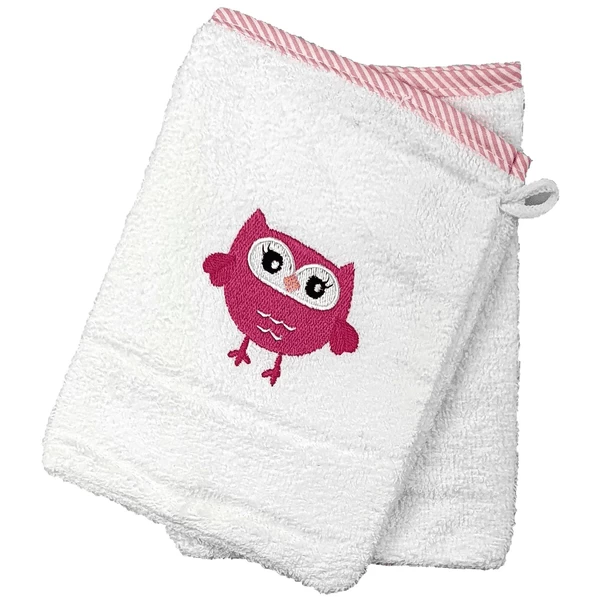 HÜTTE & CO Washandschoen 2 Pakken Uil Wit 2 HÜTTE & CO Washandschoen 2 Pakken Uil Wit - Afbeelding 2