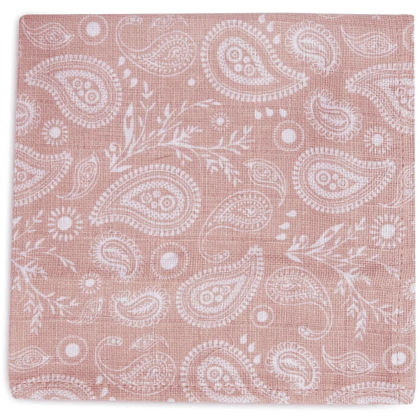 Jollein Burp Cloth Muslin 2 Pack Paisley Halo Rosewood 2 Jollein Burp Cloth Muslin 2 Pack Paisley Halo Rosewood - Afbeelding 2