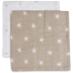 Jollein Burp Cloth Muslin 2-Pack Pointelle Sun Biscuit