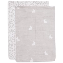Jollein Flanellen Mousseline 2-pack Gestippeld Rabbit Nougat -Babyverzorging Deals jollein flanellen mousseline 2 pack gestippeld rabbit nougat a385569 3