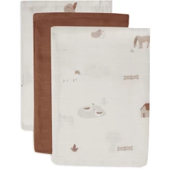 Jollein Flanellen Mousseline 3-Pack Boerderij -Babyverzorging Deals jollein flanellen mousseline 3 pack boerderij a385572 4