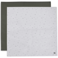 Jollein Gaasdeken Mousseline 115x115cm 2-Pack Stargaze Leaf Green -Babyverzorging Deals jollein gaasdeken mousseline 115x115cm 2 pack stargaze leaf green a385484 4