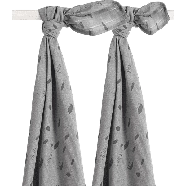 Jollein Gaasluiers 2-pack Spot Stormgrijs 110x110cm 2 Jollein Gaasluiers 2-pack Spot Stormgrijs 110x110cm - Afbeelding 2