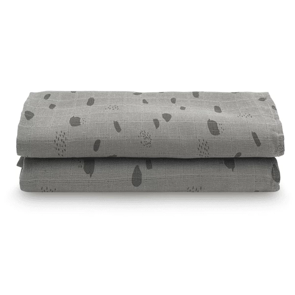 Jollein Gaasluiers 2-pack Spot Stormgrijs 110x110cm 3 Jollein Gaasluiers 2-pack Spot Stormgrijs 110x110cm - Afbeelding 3