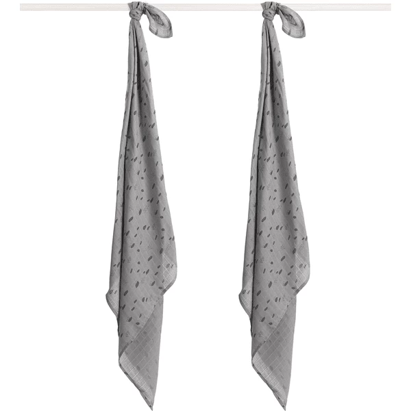 Jollein Gaasluiers 2-pack Spot Stormgrijs 110x110cm 4 Jollein Gaasluiers 2-pack Spot Stormgrijs 110x110cm - Afbeelding 4