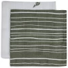 Jollein Keukendoekje Mousseline 2-pack Stripe Olive Leaf Green