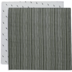 Jollein Mousseline Gaasdoek 70x70cm 2-Pack Stripe Olive Leaf Green -Babyverzorging Deals jollein mousseline gaasdoek 70x70cm 2 pack stripe olive leaf green a385469 4