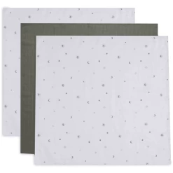 Jollein Muslin Gauze Doek 70x70cm 3-Pack Stargaze Leaf Green