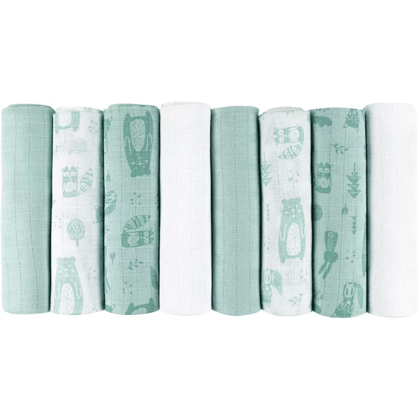 Kindsgard Hydrofiele Doeken Bovbov 8-pack Mint 2 Kindsgard Hydrofiele Doeken Bovbov 8-pack Mint - Afbeelding 2