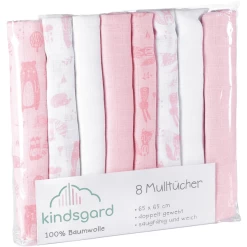 Kindsgard Hydrofiele Doeken Bovbov 8-pack Roze
