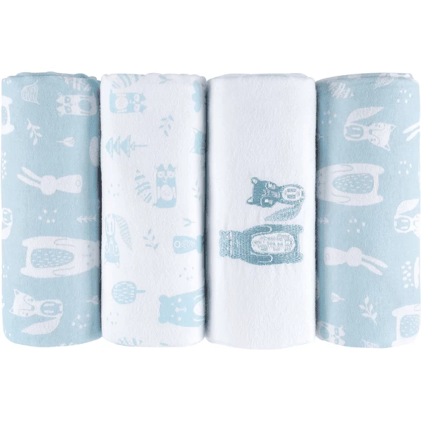 Kindsgard Spuugdoeken Handklad 4-pack Blauw 2 Kindsgard Spuugdoeken Handklad 4-pack Blauw - Afbeelding 2