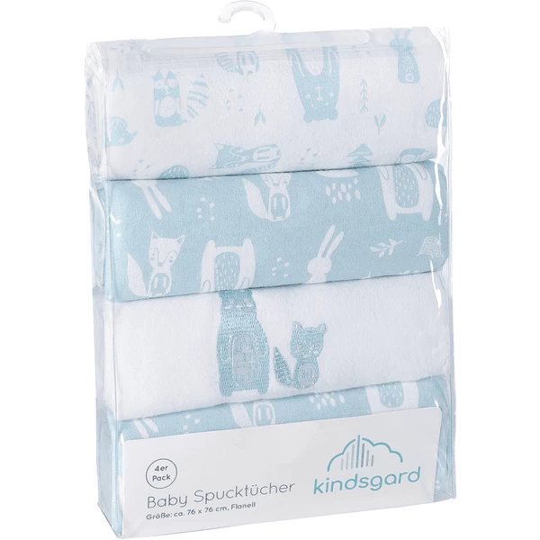 Kindsgard Spuugdoeken Handklad 4-pack Blauw 1 Kindsgard Spuugdoeken Handklad 4-pack Blauw