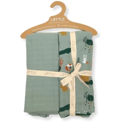 LITTLE Puck Doekjes 2-pack Bosdieren Green Thee -Babyverzorging Deals little puck doekjes 2 pack bosdieren green thee a329248 2