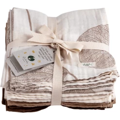Lullaby Planet Mousseline Watje 65x65cm - Hazelnootbruin