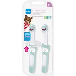 MAM Babyborstel 6+ Mon., 2 Stuks, Turkoois -Babyverzorging Deals mam babyborstel 6 mon 2 stuks turkoois a383322 2