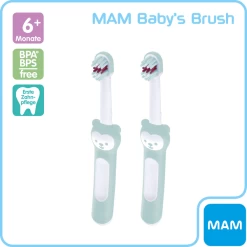 MAM Babyborstel 6+ Mon., 2 Stuks, Turkoois -Babyverzorging Deals mam babyborstel 6 mon 2 stuks turkoois a383322 4