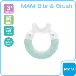 MAM Bijtring Bite & Brush 3+ Maanden, 1 Stuk, Turquoise -Babyverzorging Deals mam bijtring bite amp brush 3 maanden 1 stuk turquoise a383307 4