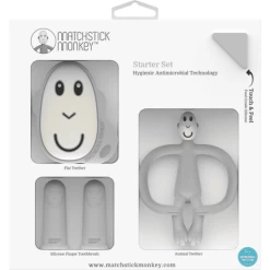 Matchstick Monkey Bijtring Starter Set Aap, Lichtgrijs -Babyverzorging Deals matchstick monkey bijtring starter set aap lichtgrijs a369707 4
