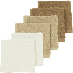 MEYCO Burfdoekjes Set Van 6 Wit/beige/bruin